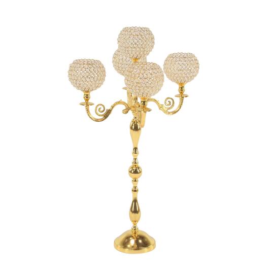 Gold Aluminum Glam Candle Holder, 40" x 24" x 24"